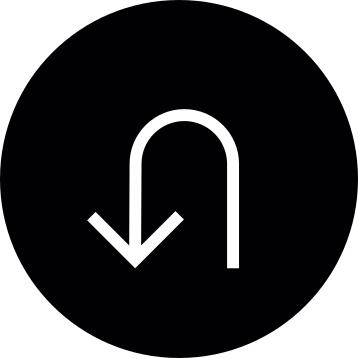 Reversed rotating arrow