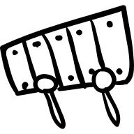 Xylophone hand drawn musical instrument