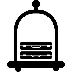 Baggage on an elegant hotel platform cart