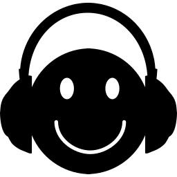 Happy face with headphones