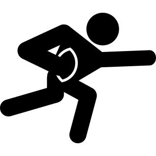 Rugby player with the ball