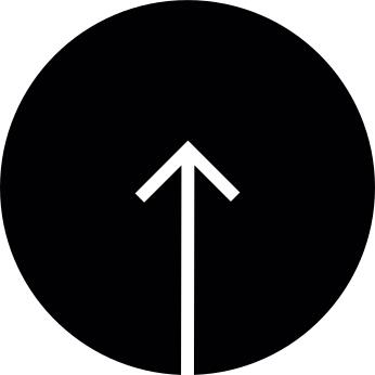 Arrow up inside a circular button