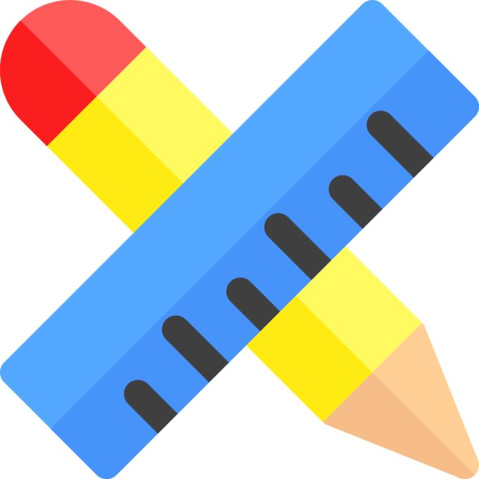 Pencil and ruler