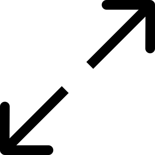 扩展接口的两个相反的箭头对角线符号