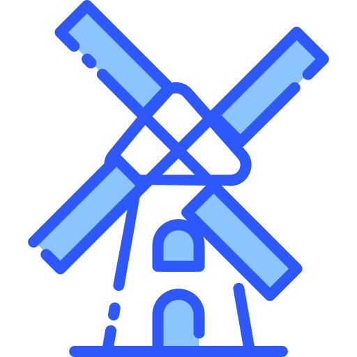小孩堤防风车
