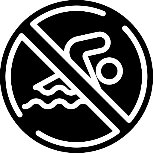 No swimming