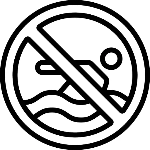 No swimming