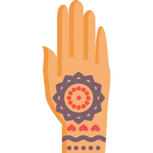 Henna painted hand