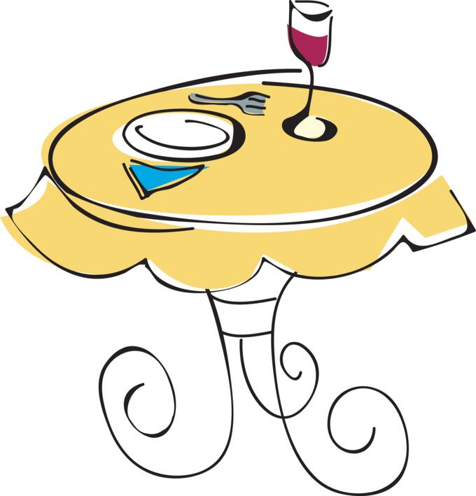 Cafe table in retro style