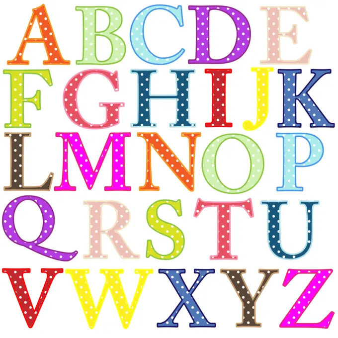 Colorful alphabet uppercase