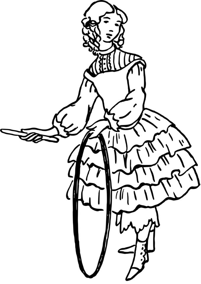 Girl with stick and hoop