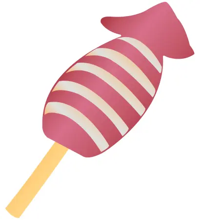 Grilled squid on a stick