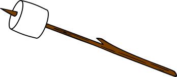 Marshmallow on stick cartoon image