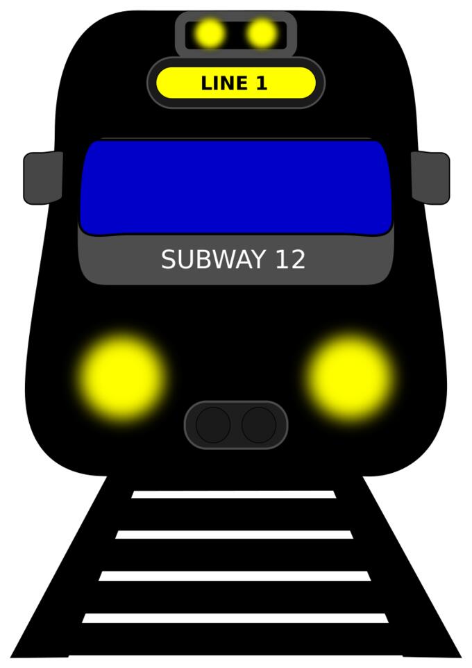 Subway with lights turned on