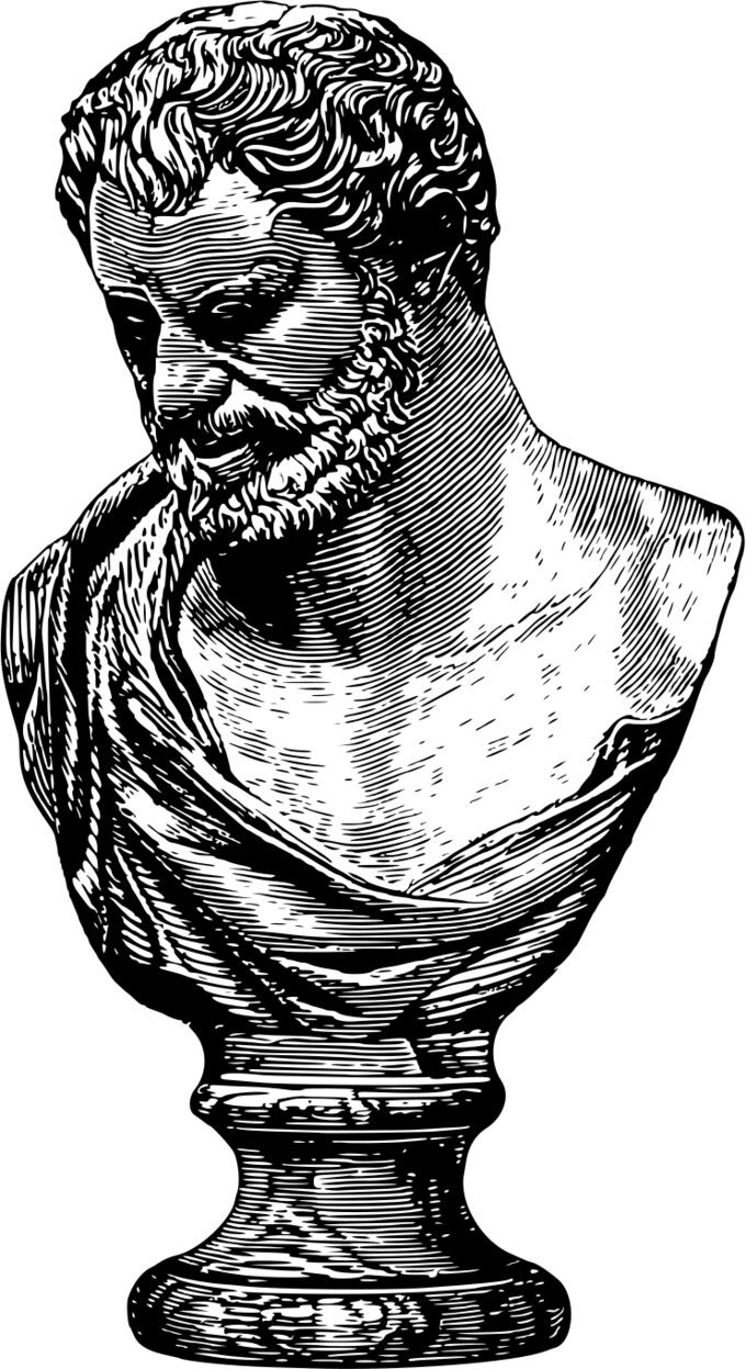Democritus statue