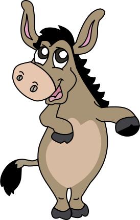 Donkey on two legs