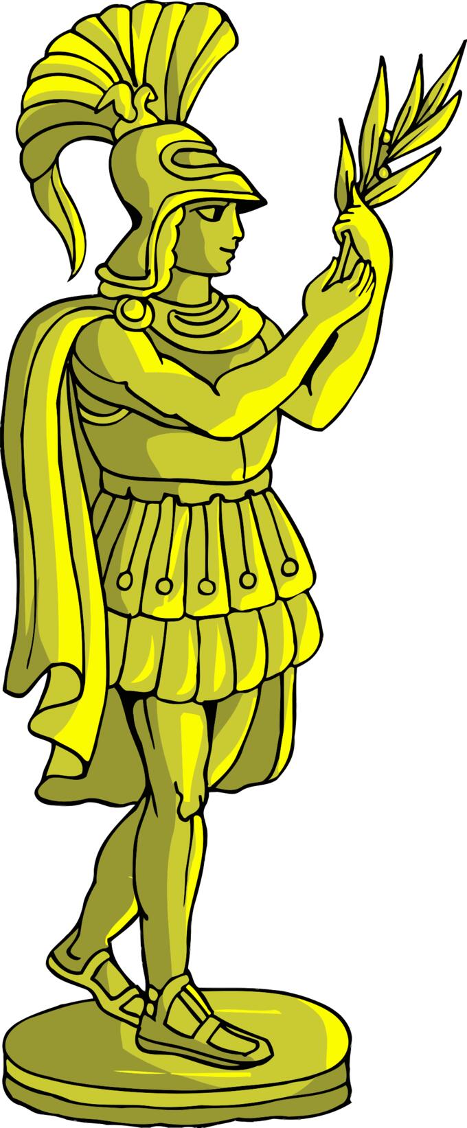 Golden statue of soldier
