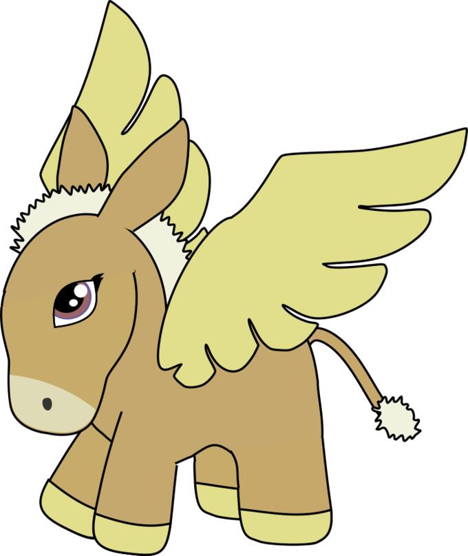 Brown and gold donkey pegasus