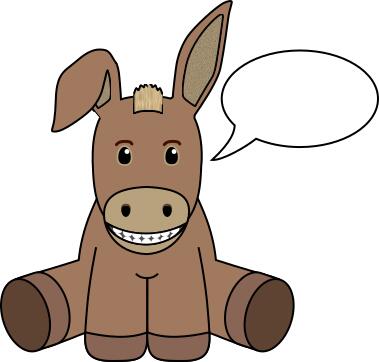 Donkey with speech bubble