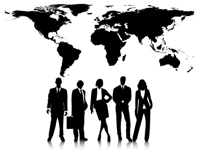 Professional business people silhouette