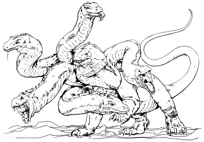 Hydra in black and white