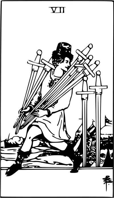 Seven of swords magic card