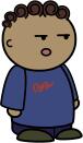 Curly kid in cartoon style