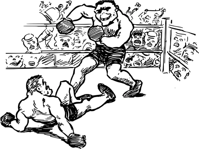 Boxing match drawing