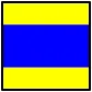 Yellow and blue flag