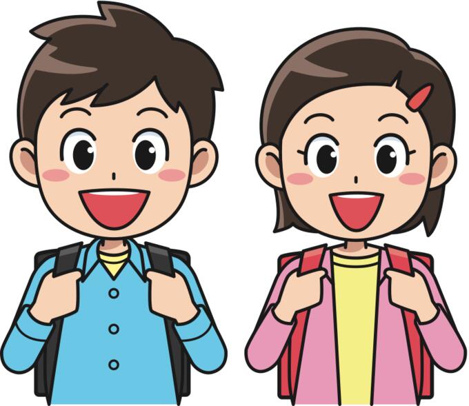 Students with backpacks image