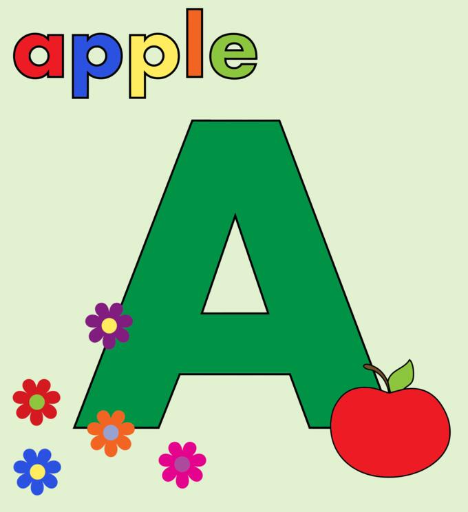 Apple with Alphabet A