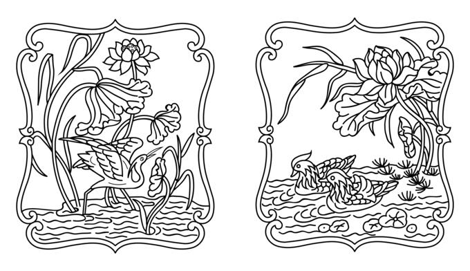 Traditional Chinese line art