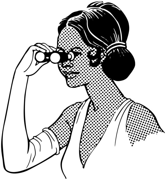 Woman with binoculars