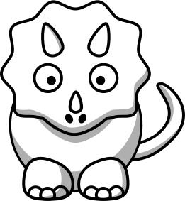 White cartoon triceratops