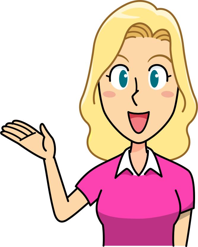 Female presenter animated image