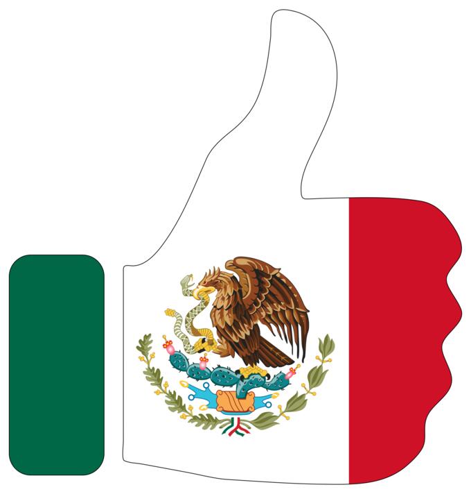 Thumbs up with Mexican flag
