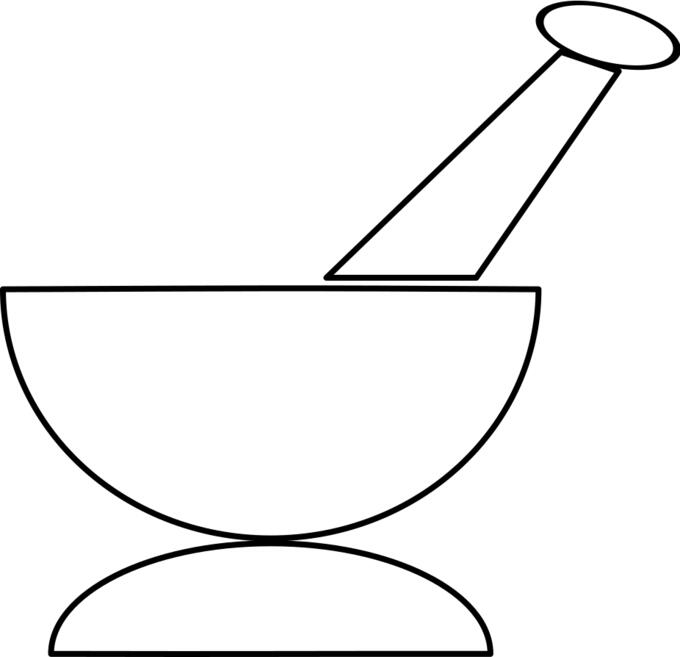 Mortar and pestle vector silhouette