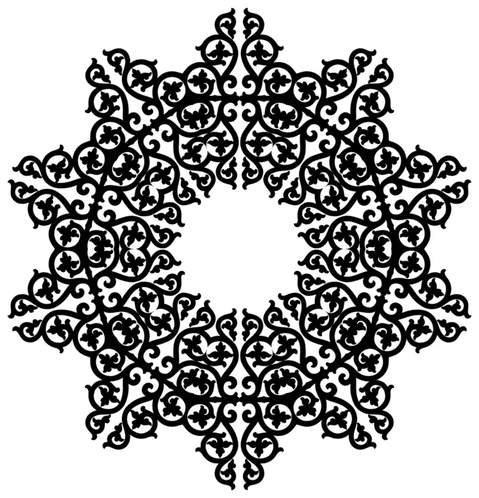 Black snowflake with decoration