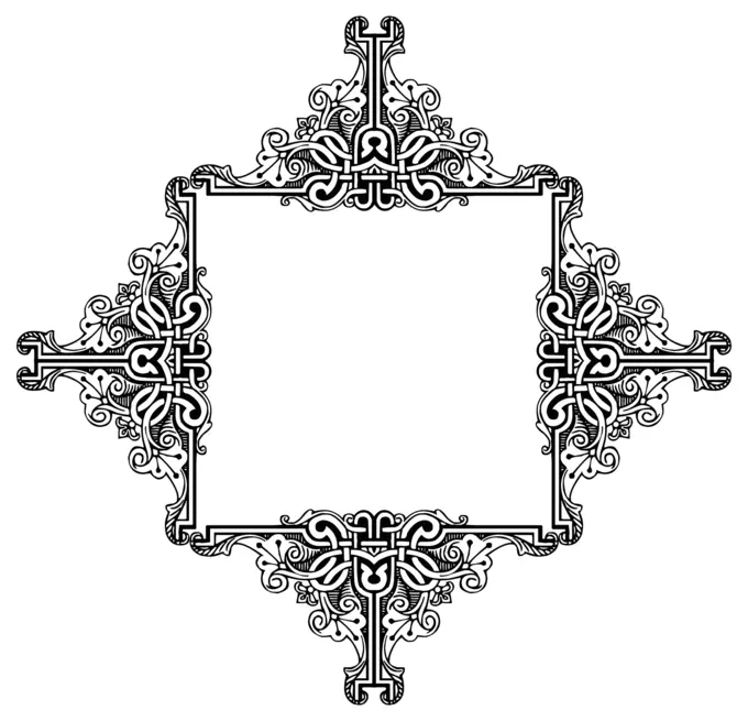 Vintage geometric photo border