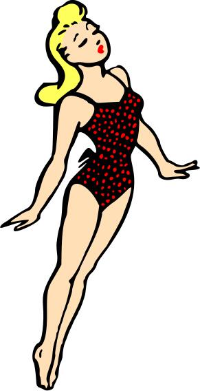 Lady in swimsuit in color