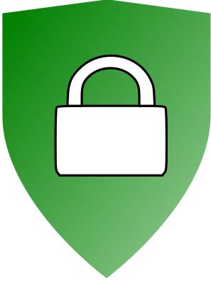 Secured and locked shield