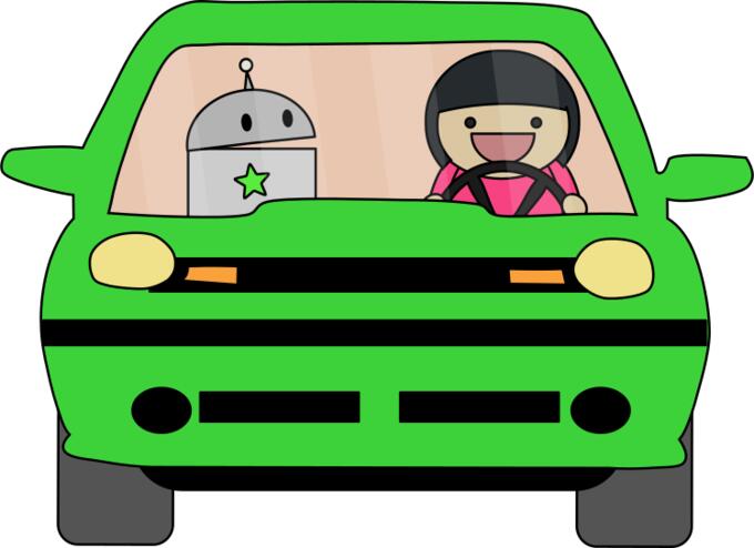 Driving green car