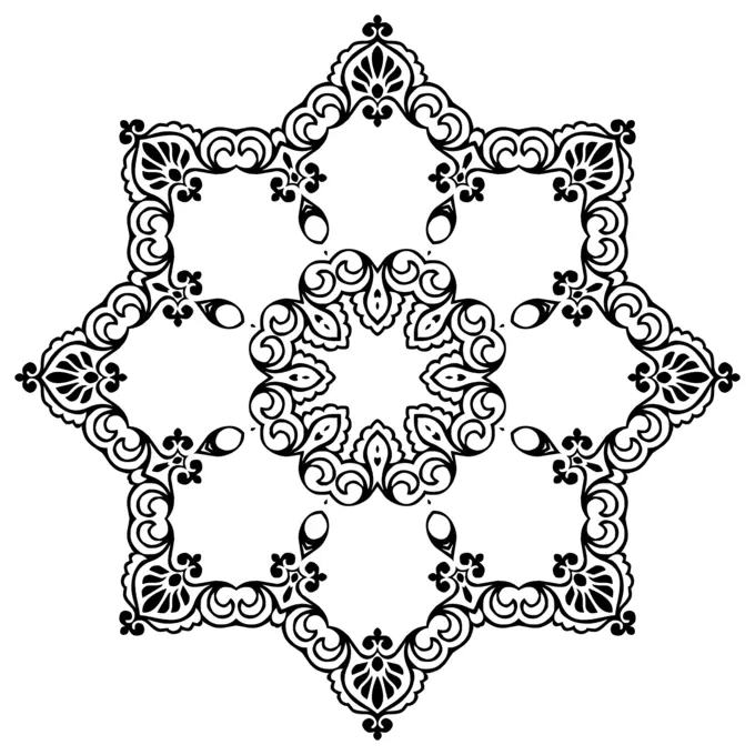 Flowery flower in black