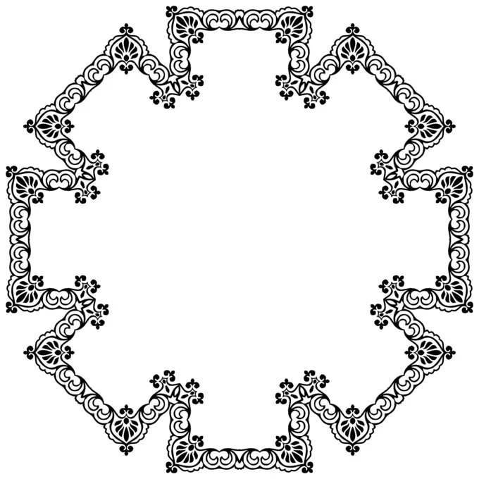 Flowery snowflake decoration