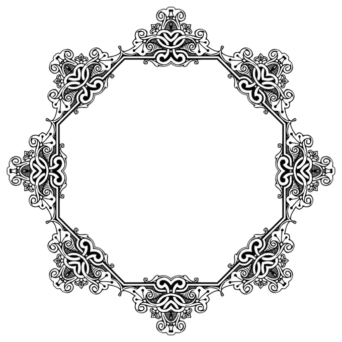 Circular botanic empty frame