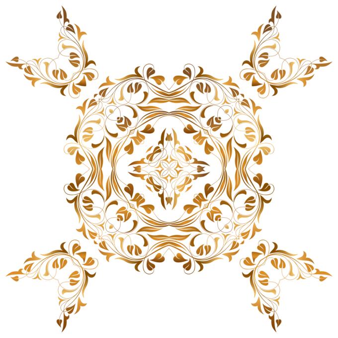 Golden leafy decor