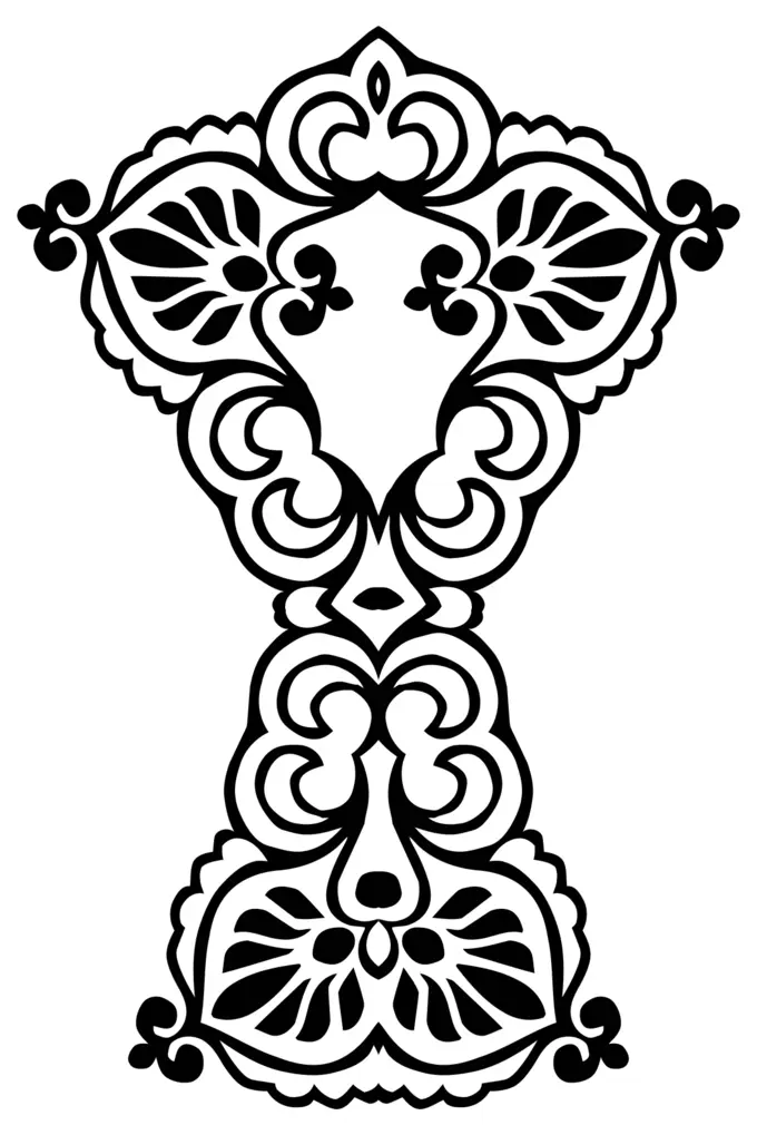Floral design silhouette vector image