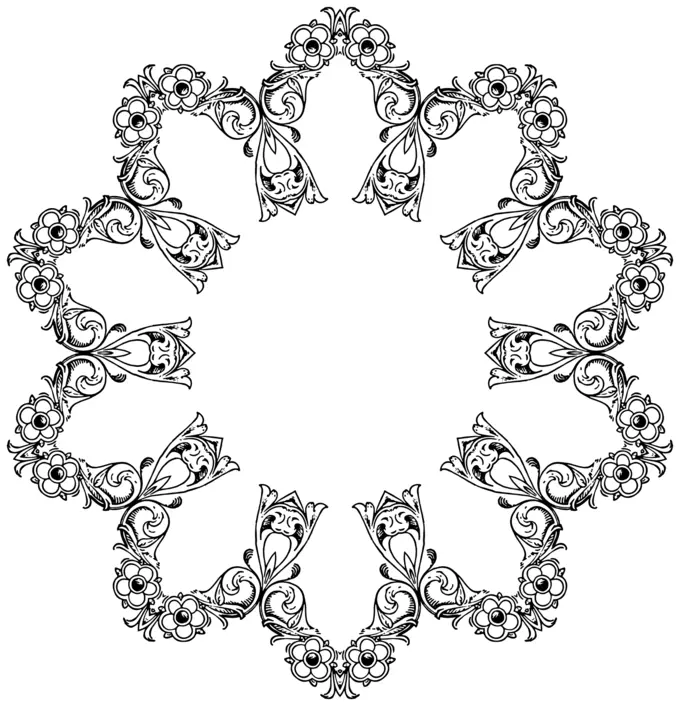 Floral halo in black and white