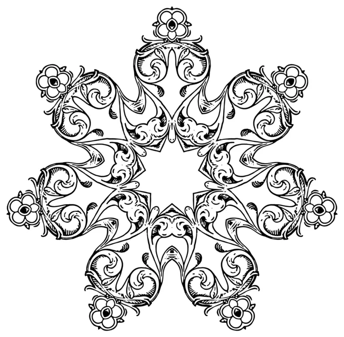 Flowery halo silhouette