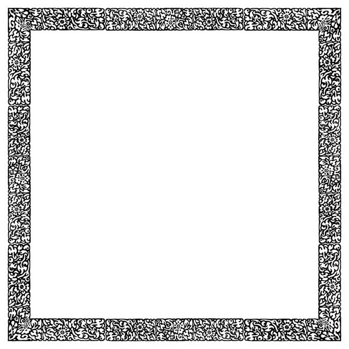 Floral square vector clipart
